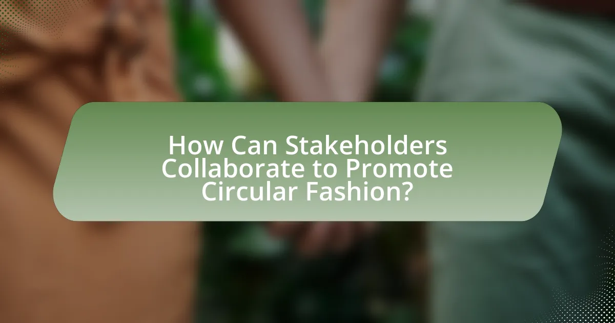 How Can Stakeholders Collaborate to Promote Circular Fashion?