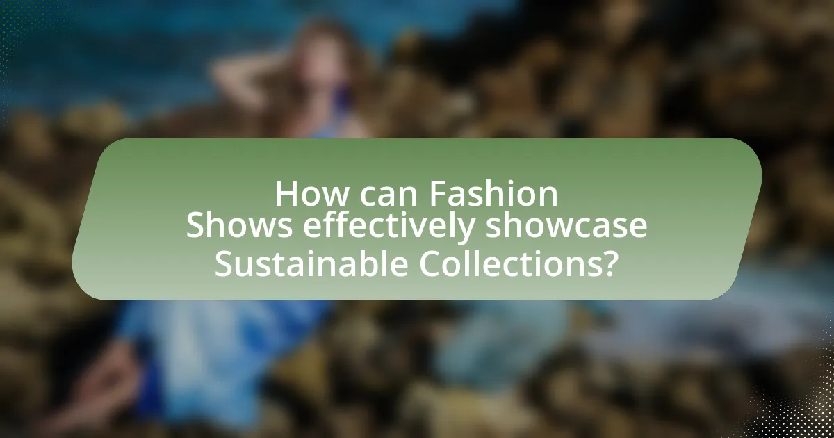How can Fashion Shows effectively showcase Sustainable Collections?