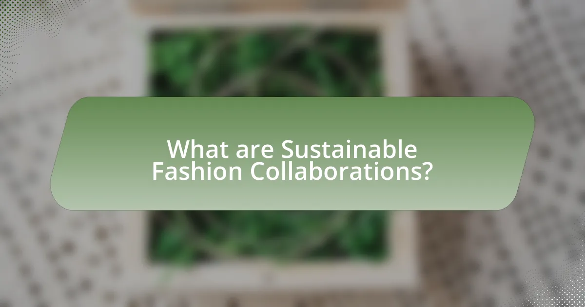 What are Sustainable Fashion Collaborations?