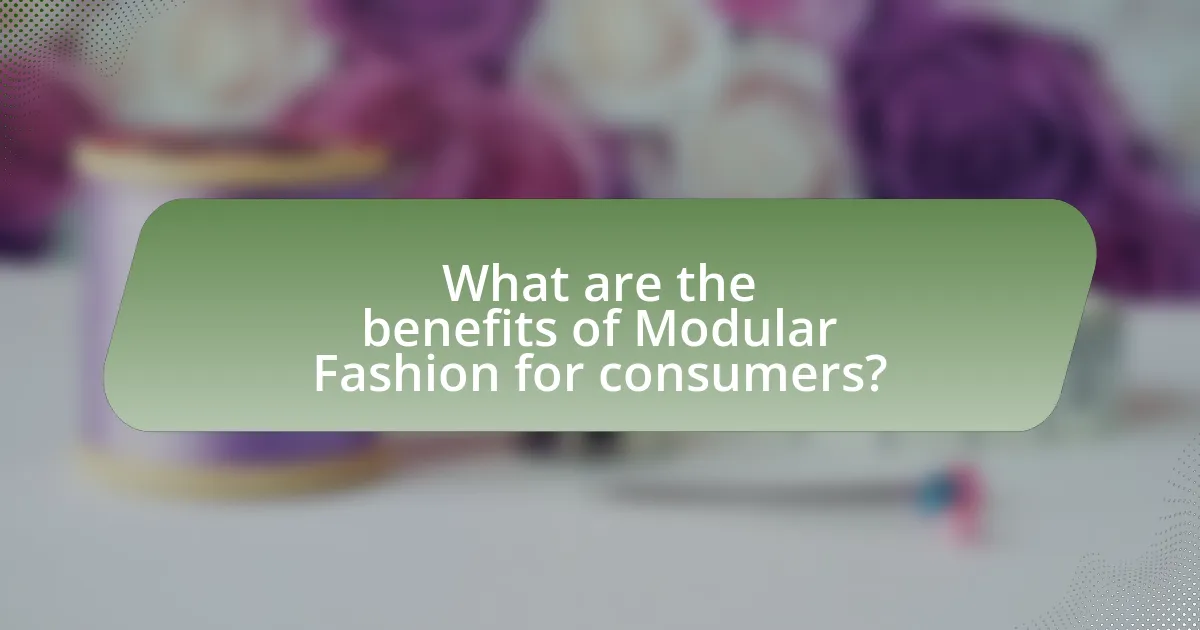 What are the benefits of Modular Fashion for consumers?