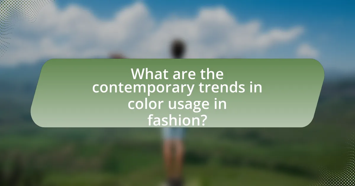 What are the contemporary trends in color usage in fashion?