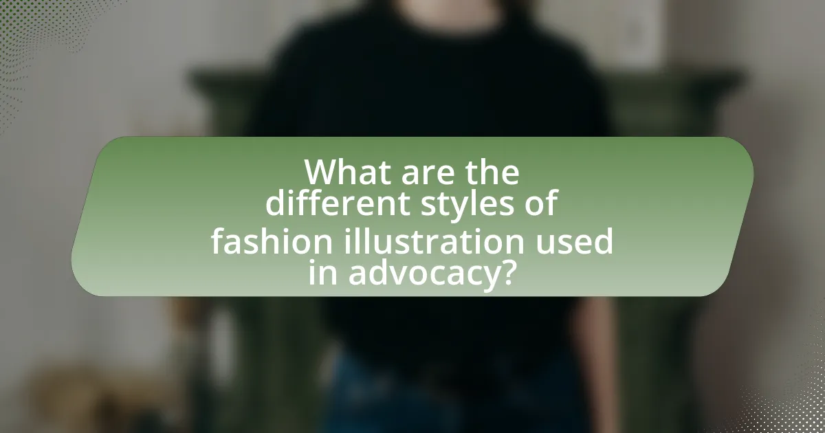 What are the different styles of fashion illustration used in advocacy?