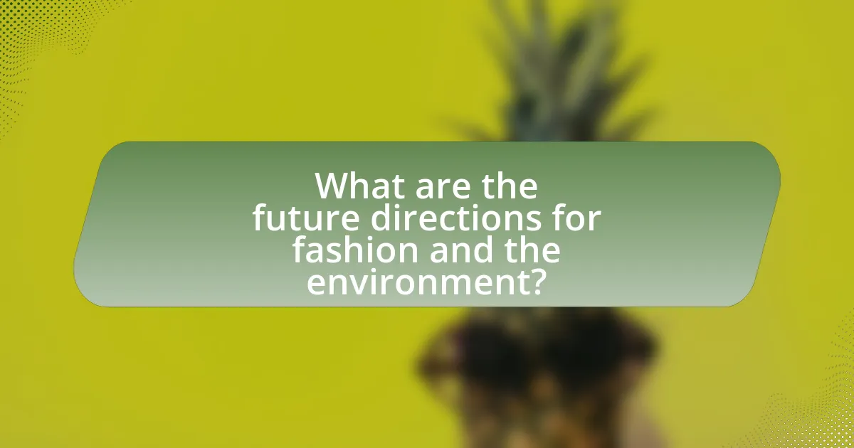 What are the future directions for fashion and the environment?