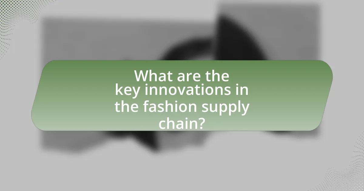 What are the key innovations in the fashion supply chain?