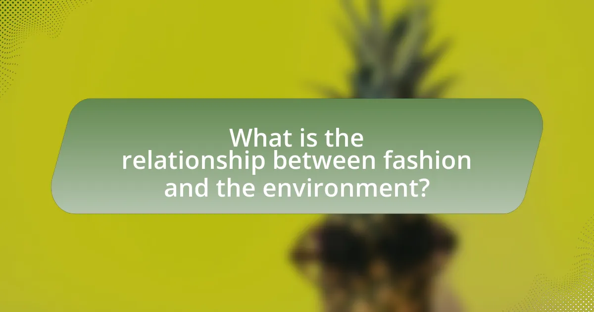 What is the relationship between fashion and the environment?