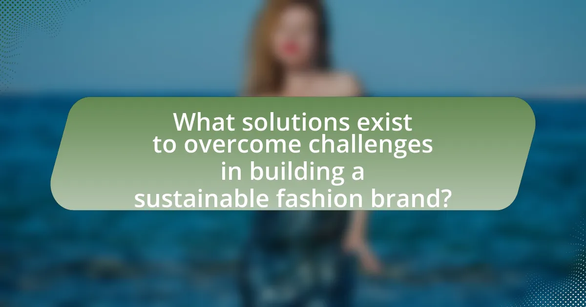 What solutions exist to overcome challenges in building a sustainable fashion brand?